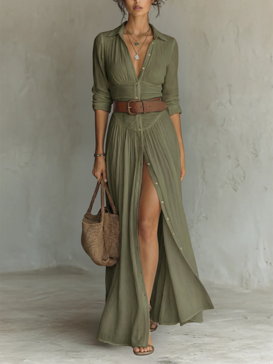 Maria - Vestido maxi de linho