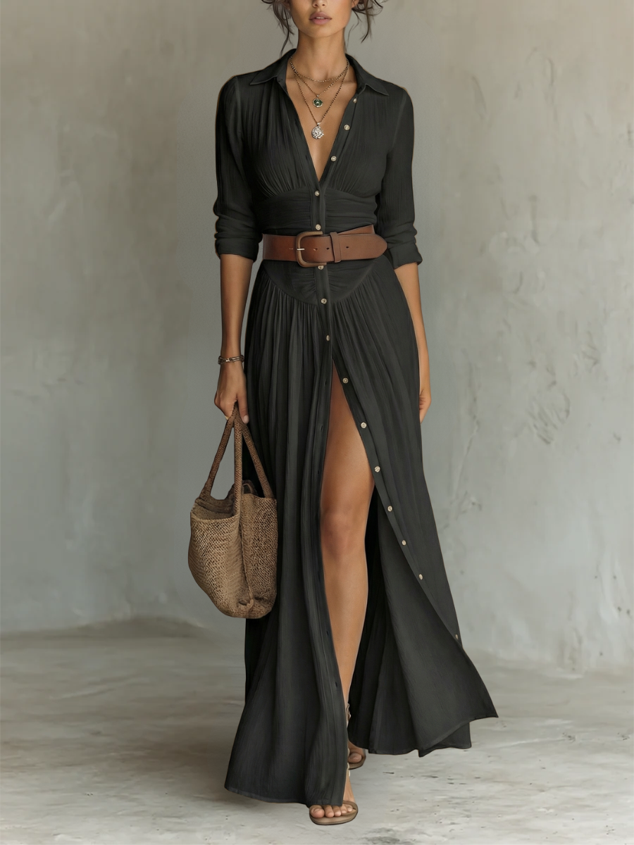 Maria - Vestido maxi de linho