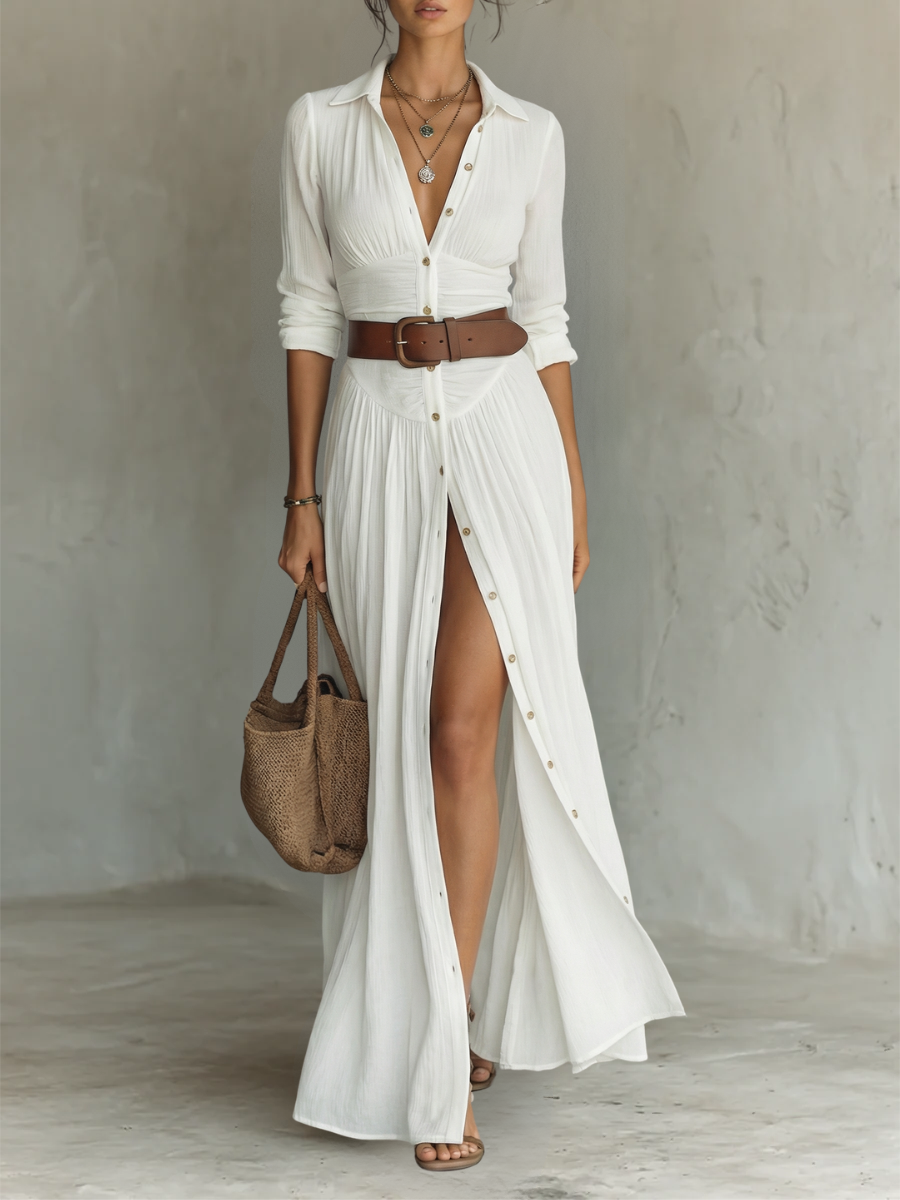 Maria - Vestido maxi de linho