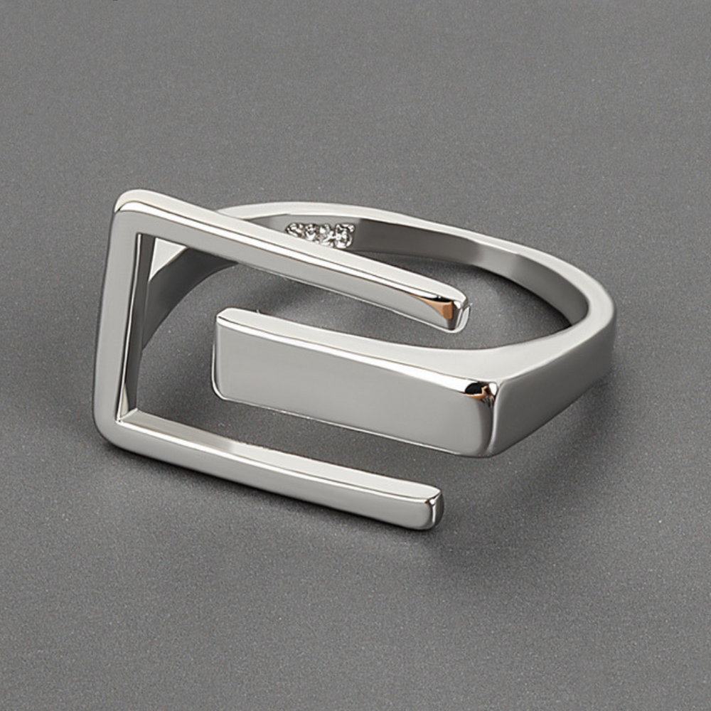 Modernistischer verstellbarer Ring aus 925er Silber