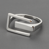Modernistischer verstellbarer Ring aus 925er Silber