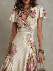 Aida – Elegantna midi satenska obleka