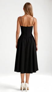 Odete - Vestido midi corpete estruturado