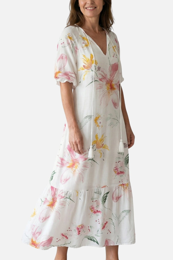 Denisa | Vzdušné midi šaty s výstrihom do V