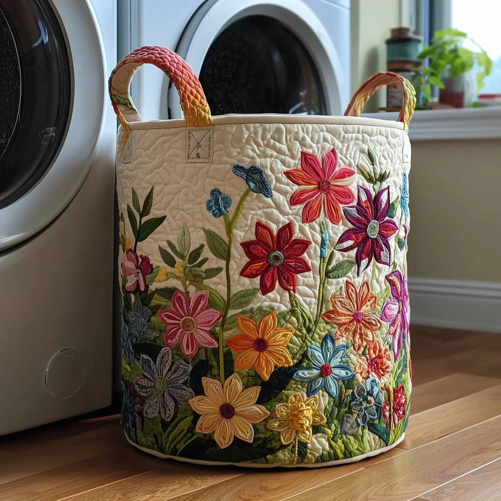 Flores | Cesto de Roupa Feito à Mão