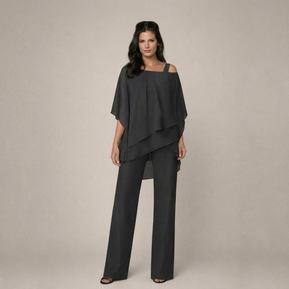 Clara - Conjunto Elegante com Blusa em Camadas