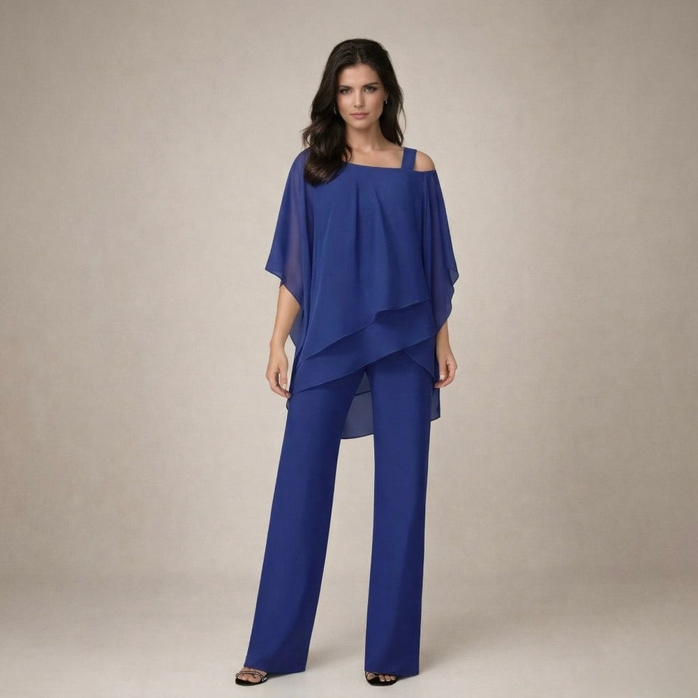 Clara - Conjunto Elegante com Blusa em Camadas