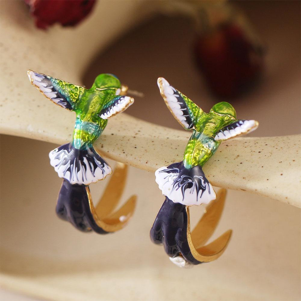 Ester | Brincos Colibri Verde
