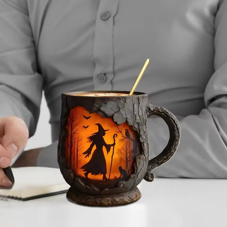 Caneca Bruxa de Halloween 3D