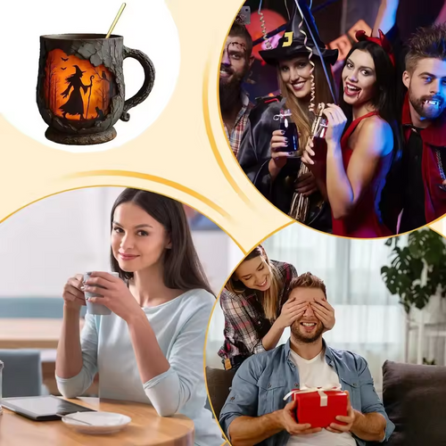 Caneca Bruxa de Halloween 3D