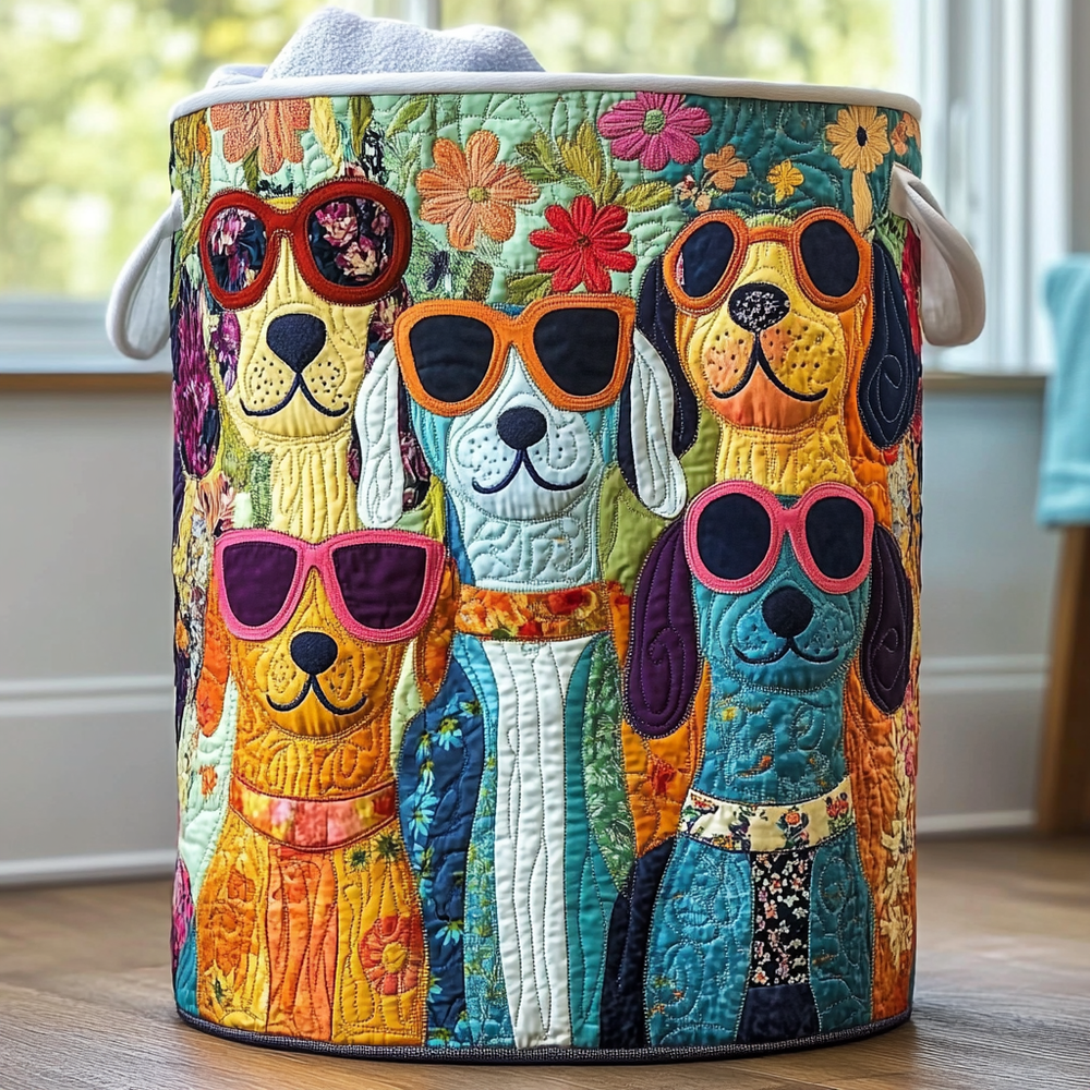 Cães Felizes | Cesto de Roupa Feito à Mão