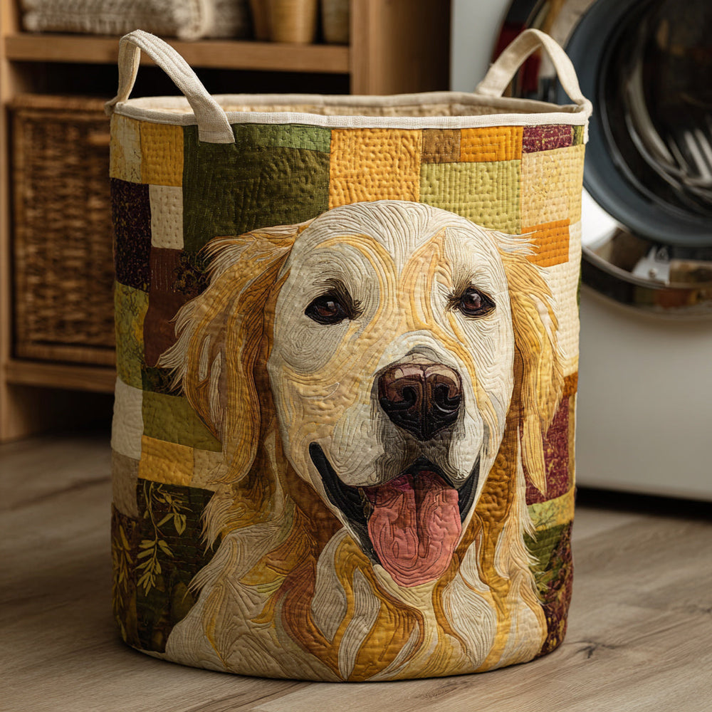 Doce Golden Retriever | Cesto de Roupa Feito à Mão