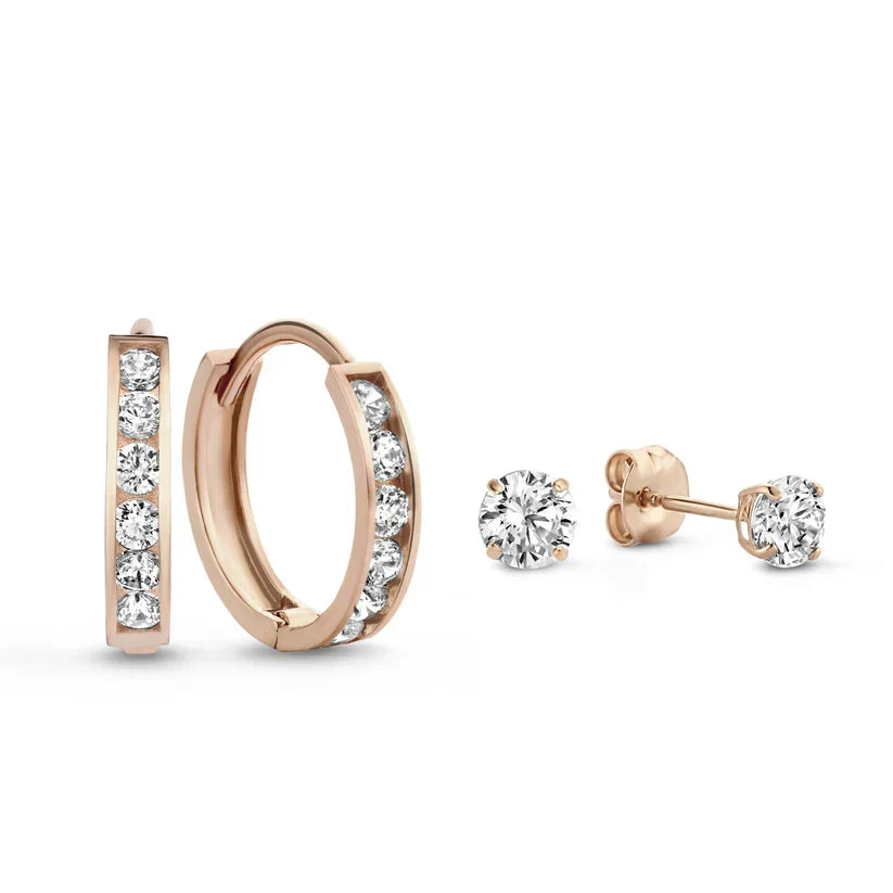 Stein-Ohrringe-Set Dara Brillane | Gold