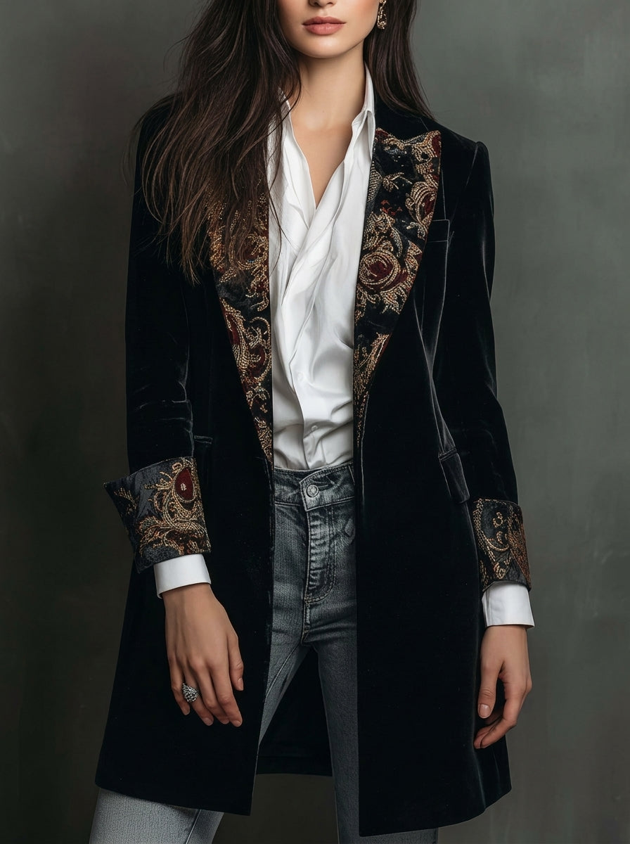 Marta | Blazer Cintado com Padrão Barroco