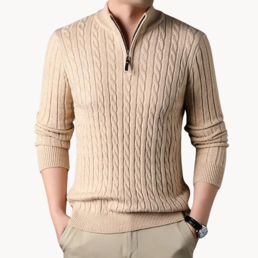 Constantino - Pullover Malha Zíper Curto