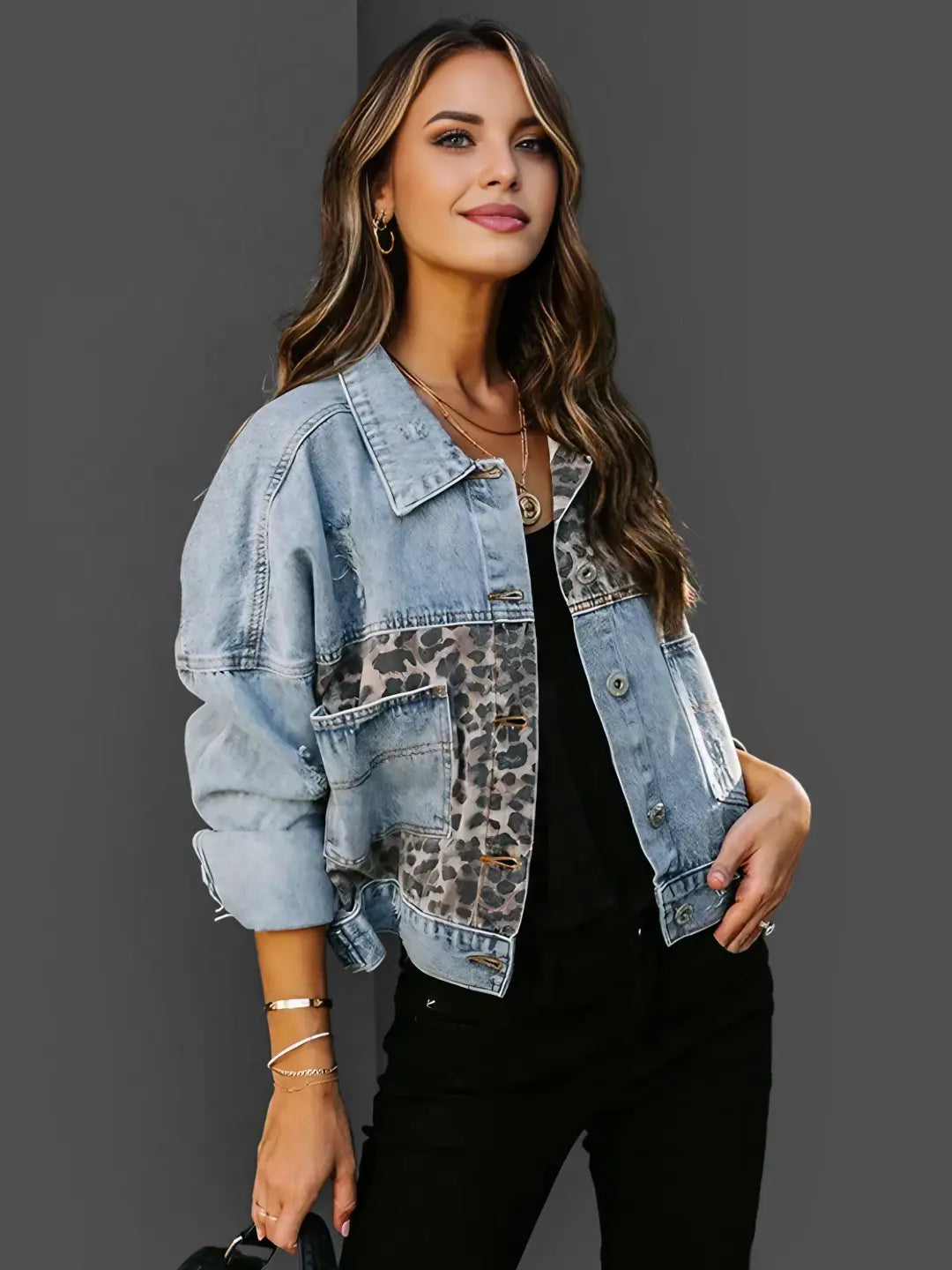 Jeans jakna patchwork