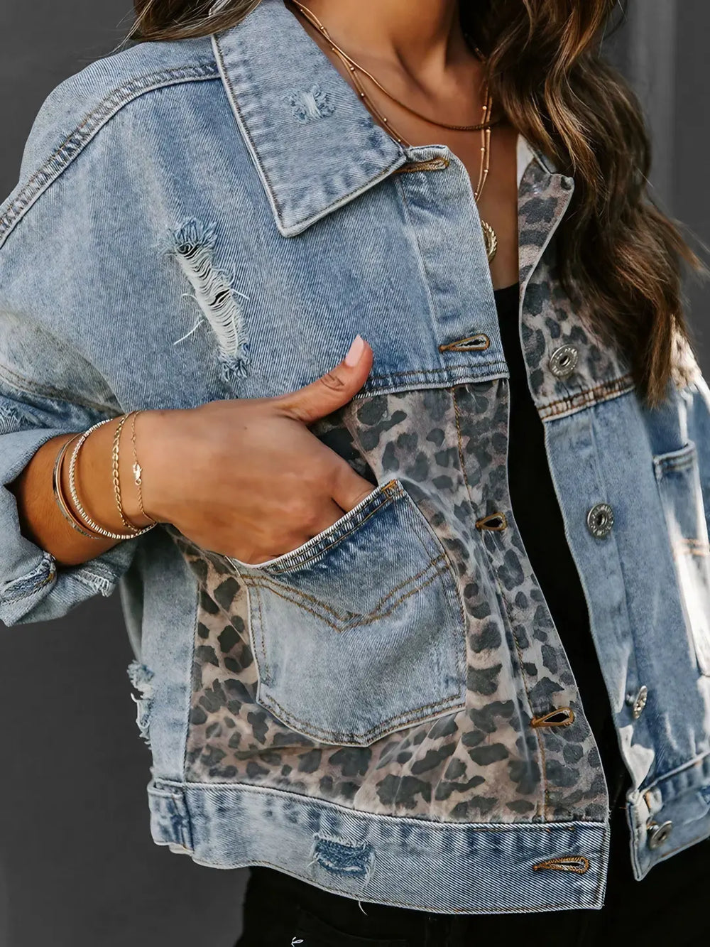 Jeans jakna patchwork