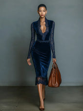 Teresa - Vestido midi elegante com decote em V
