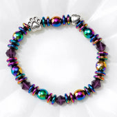 Mafalda | Pulseira Patinha e Coração Iridescente