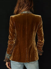 Marcela | Blazer Patchwork com Estampado Floral Vintage