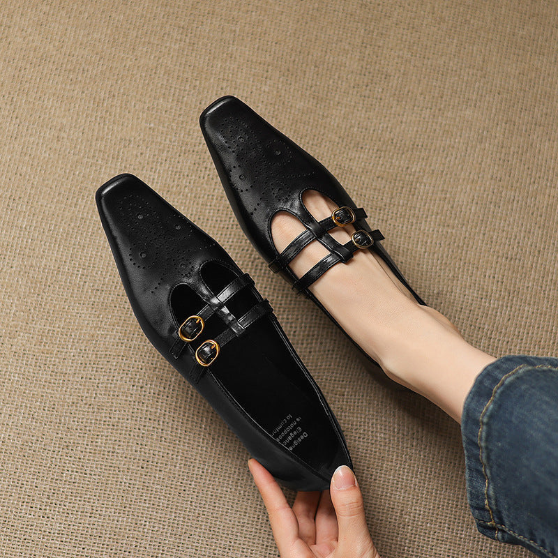 Eduarda | Mules Brogue com Tira Dupla