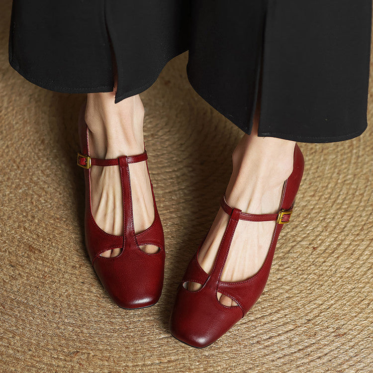 Odete | Sapatos de Salto Clássicos com Tira em T