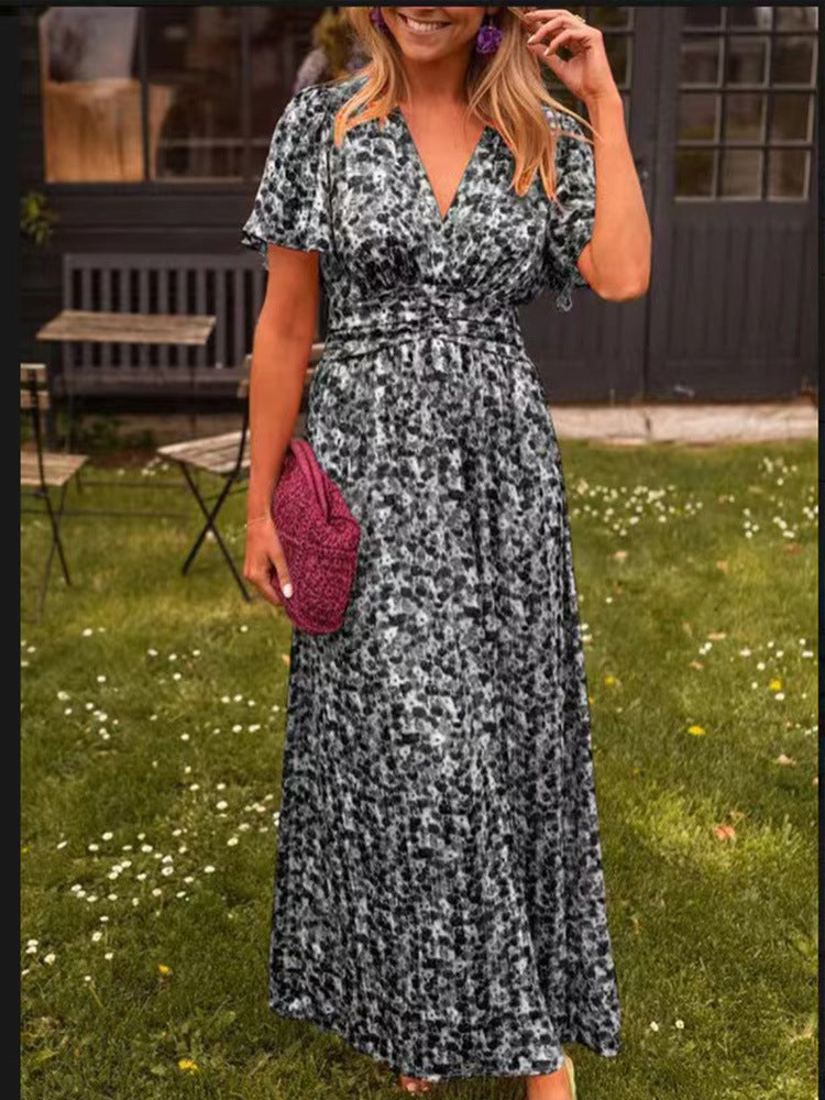 Élina – Vestido longo fluido com flores