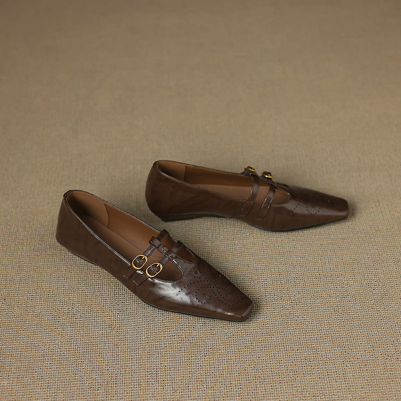 Eduarda | Mules Brogue com Tira Dupla