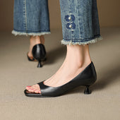 Regina | Sapatos Peep-Toe de Salto Baixo