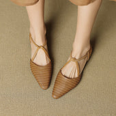 Carlota | Sapatos de Salto Entrançados com Tira em T