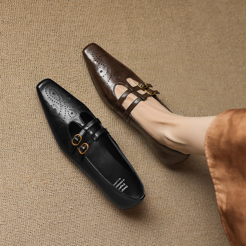 Eduarda | Mules Brogue com Tira Dupla