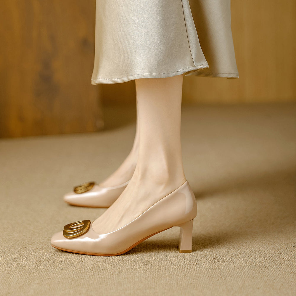 Natália | Sapatos Elegantes de Salto Largo