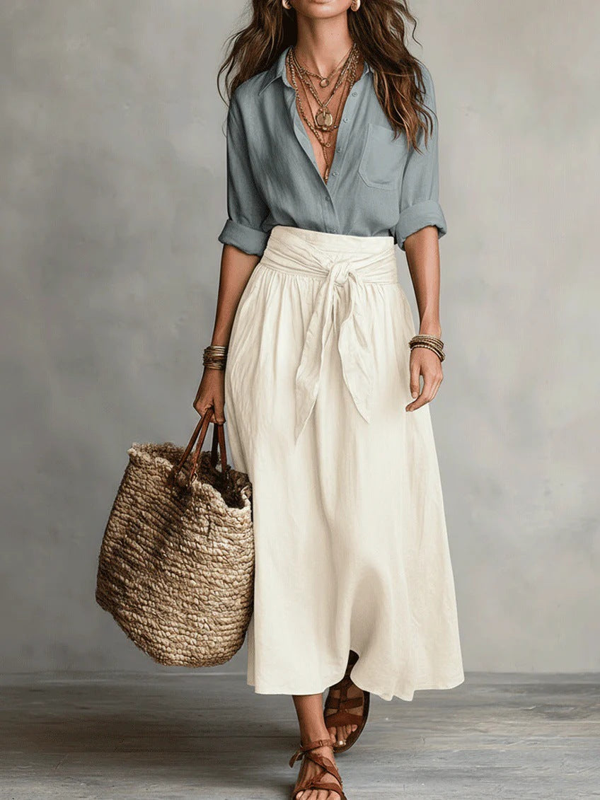 Rita | Conjunto de Camisa e Saia Midi