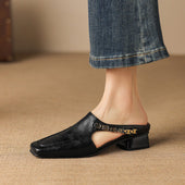 Simone | Mules Slingback com Biqueira Quadrada