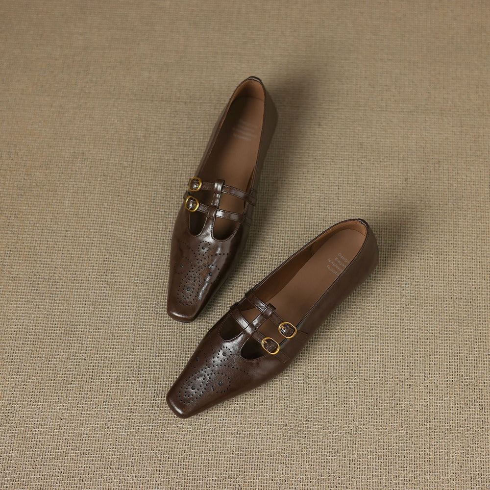 Eduarda | Mules Brogue com Tira Dupla