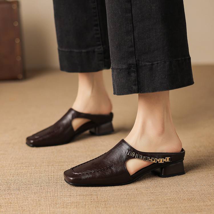 Simone | Mules Slingback com Biqueira Quadrada