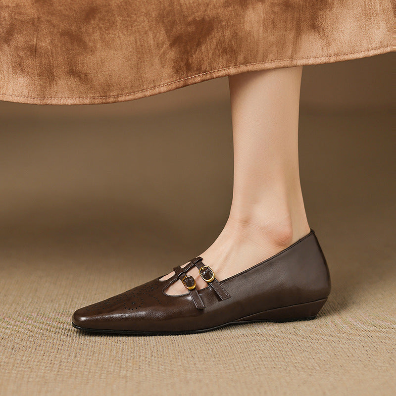 Eduarda | Mules Brogue com Tira Dupla