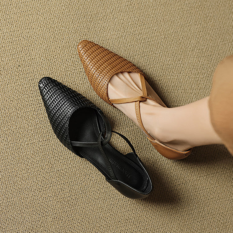 Carlota | Sapatos de Salto Entrançados com Tira em T