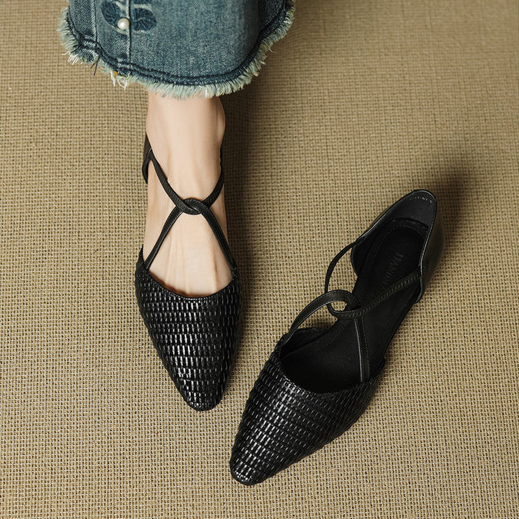 Carlota | Sapatos de Salto Entrançados com Tira em T
