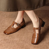 Vera | Mules com Fivela e Biqueira Quadrada