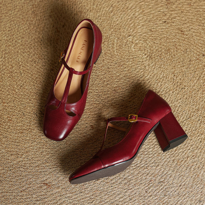 Odete | Sapatos de Salto Clássicos com Tira em T