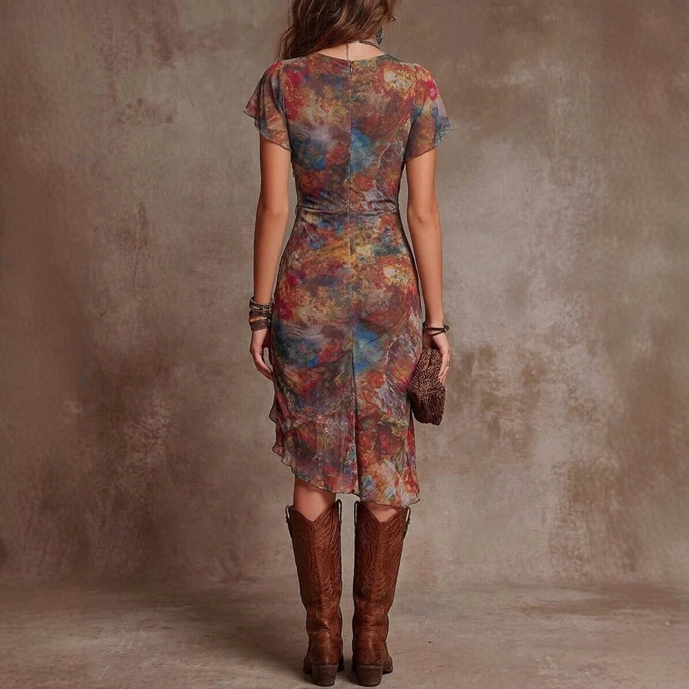 Elvira - Vestido midi elegante com decote em V