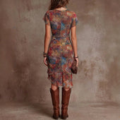 Elvira - Vestido midi elegante com decote em V