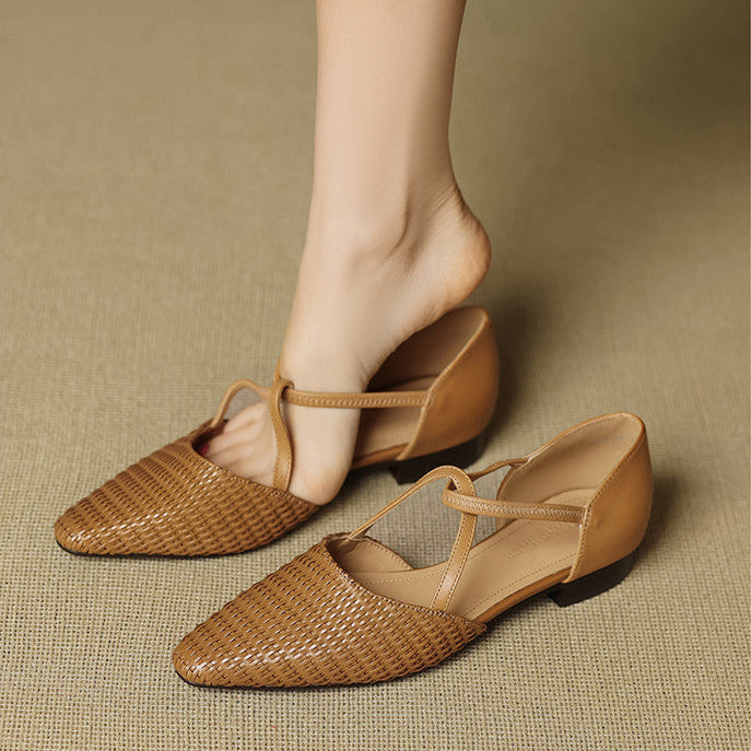 Carlota | Sapatos de Salto Entrançados com Tira em T