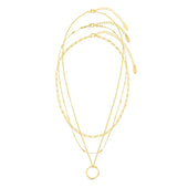 Offener Kreis Halskette Dreireihig | Gold