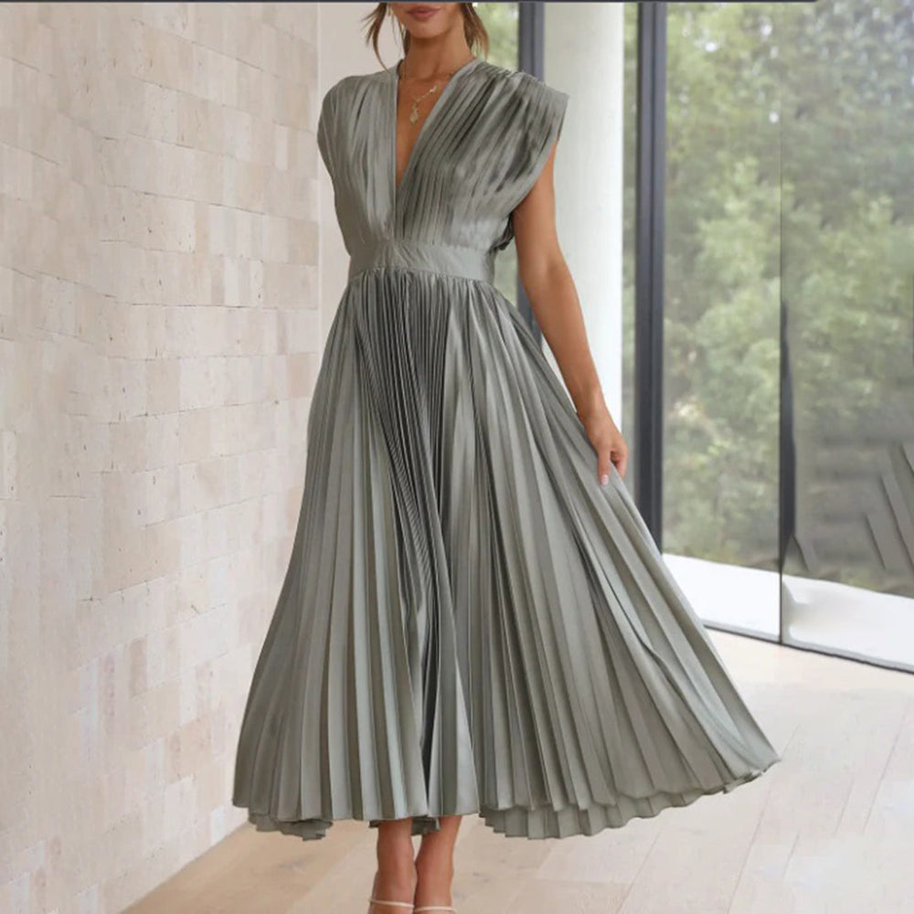 Estela | Vestido Midi Plissado Elegante