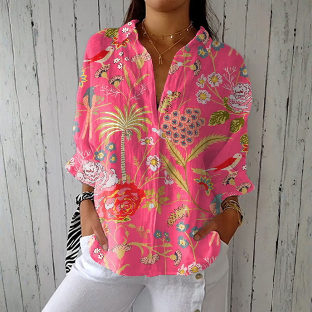 Joana - Blusa Tropical Estampa Floral
