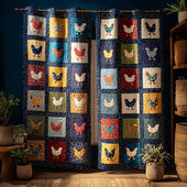 Cortinado Acolchoado Galinha em Patchwork