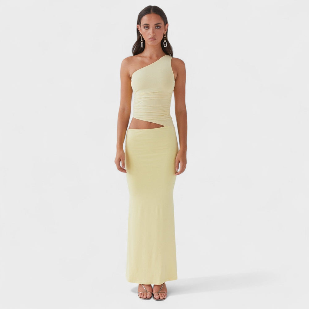 Serenela - Vestido maxi assimétrico