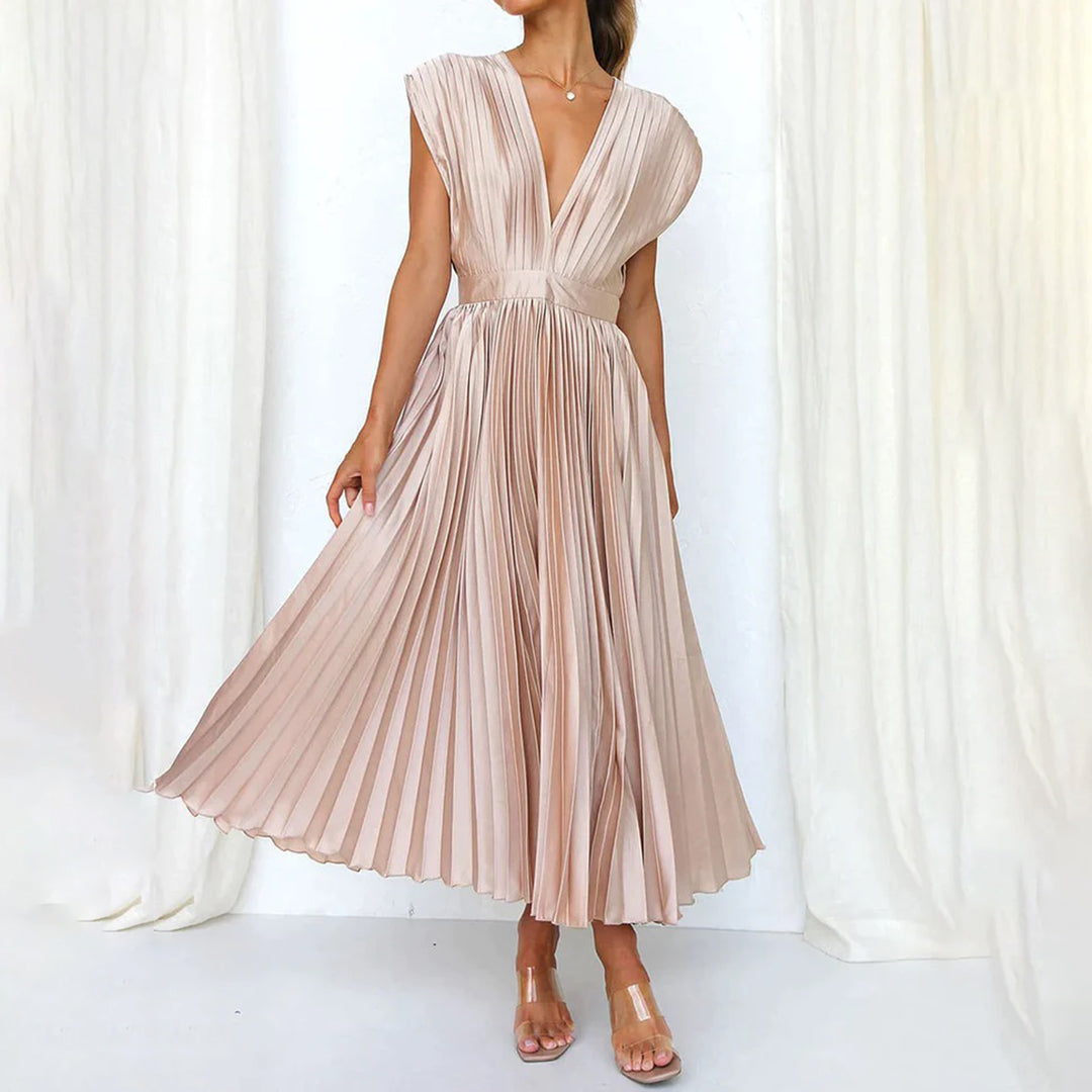 Estela | Vestido Midi Plissado Elegante